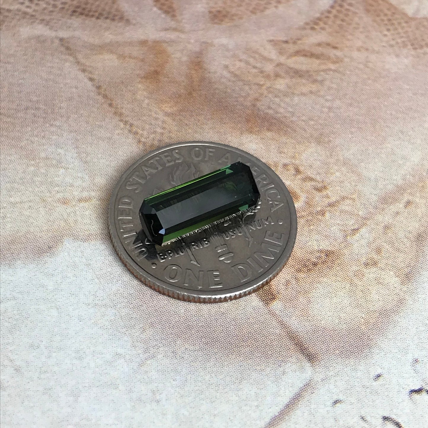 1.74 ct Natural Dark Green Tourmaline 11.5x4.5mm Long Octagon Cut Faceted Loose Unmounted Gem Gemstone Earth Mined Genuine
