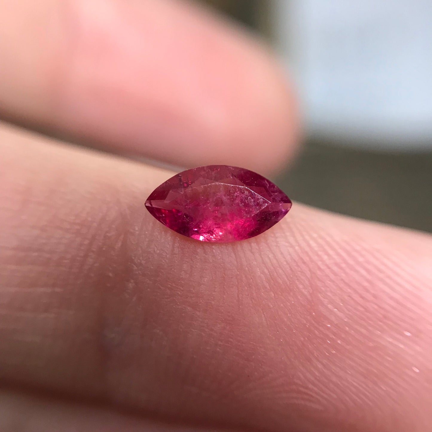 GIA Certified Red Beryl 0.38 Ct, 7.9x4.2mm Marquise Cut, Natural Wah Wah Utah Red Beryl, Faceted Bixbite, 8x4mm Marquise