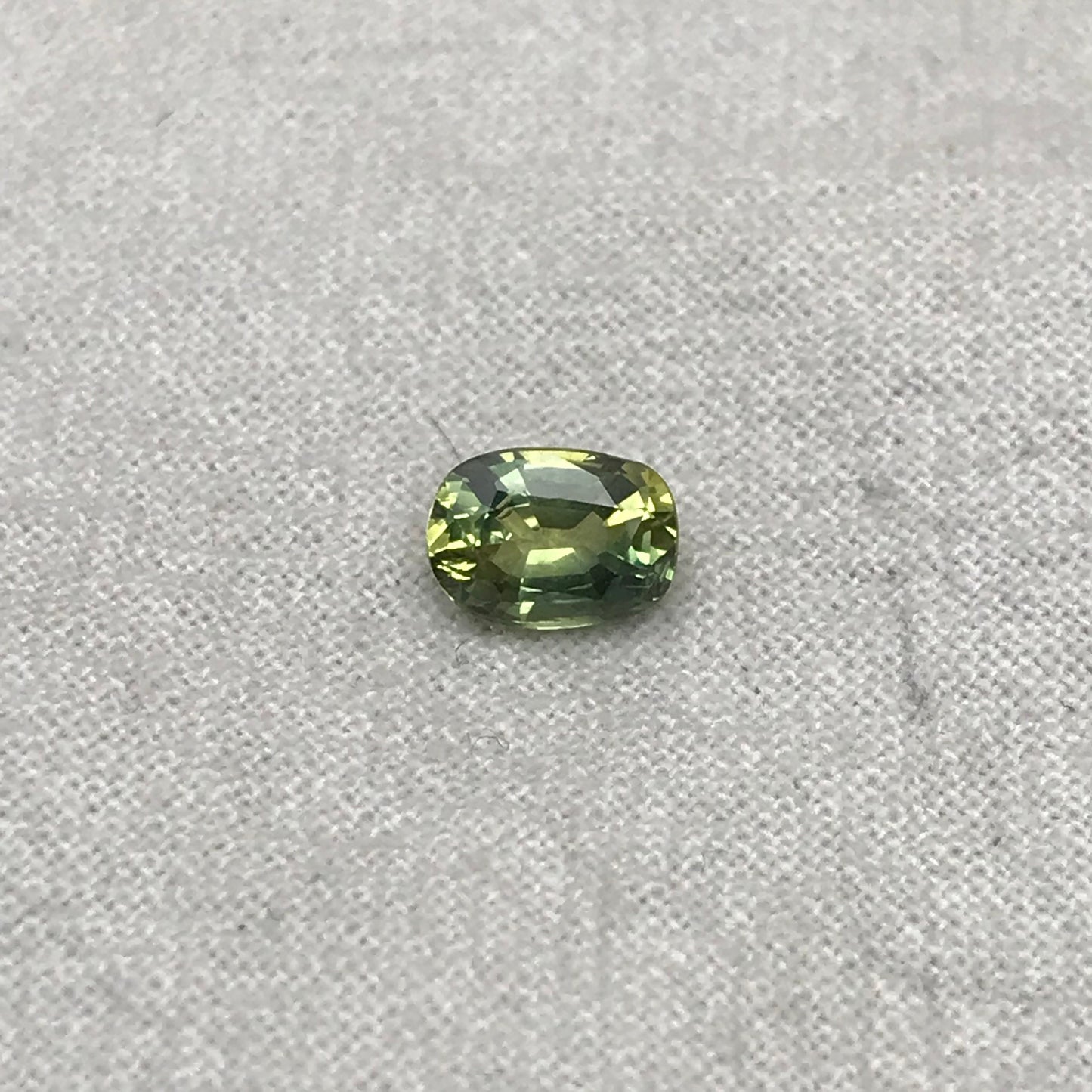 0.98 Carat Natural Bi-Color Sapphire 6.5x5mm Oval Faceted Loose Gemstone, Green- Yellow Parti Sapphire, Unheated