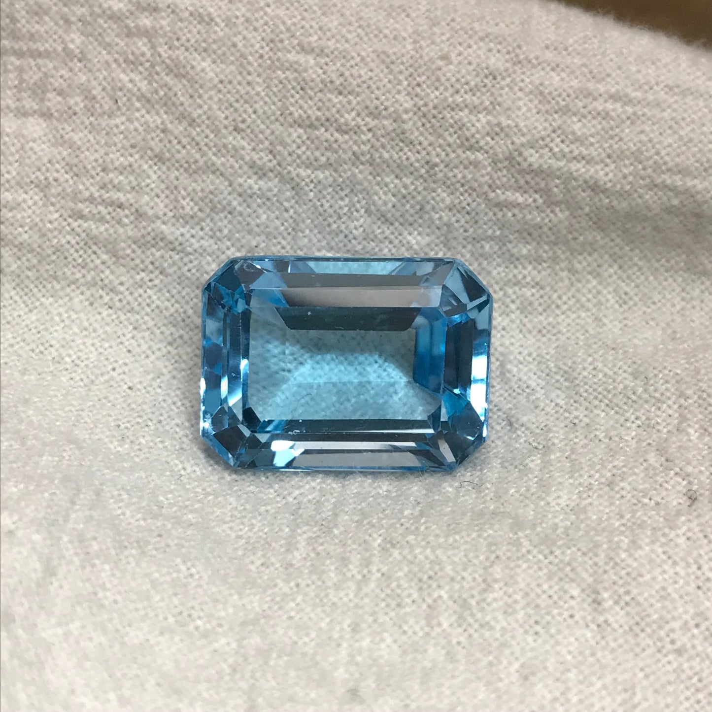 16x12mm Light Blue Topaz, 16.95 carat Large Faceted Gemstone, Recycled Gems