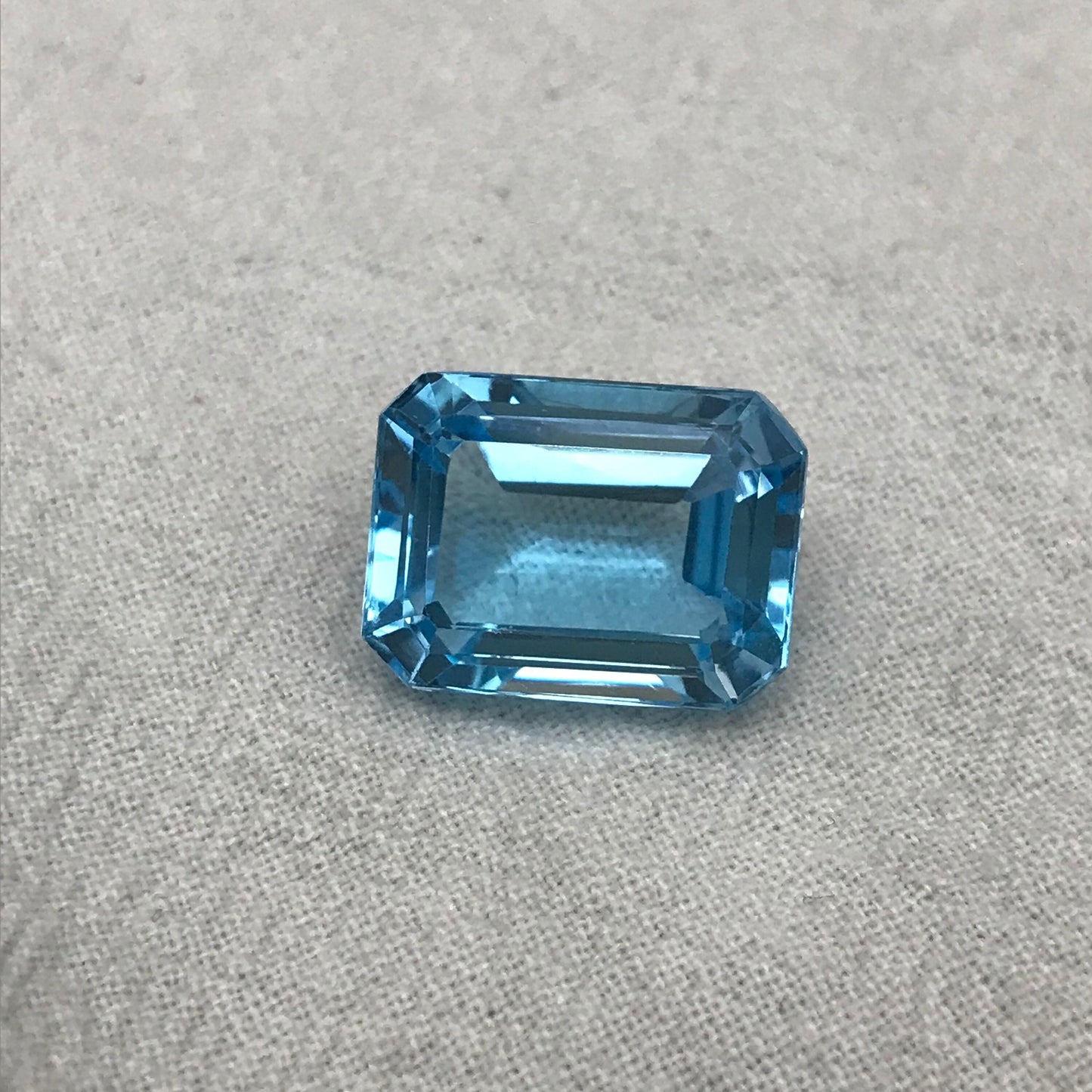 16x12mm Light Blue Topaz, 16.95 carat Large Faceted Gemstone, Recycled Gems