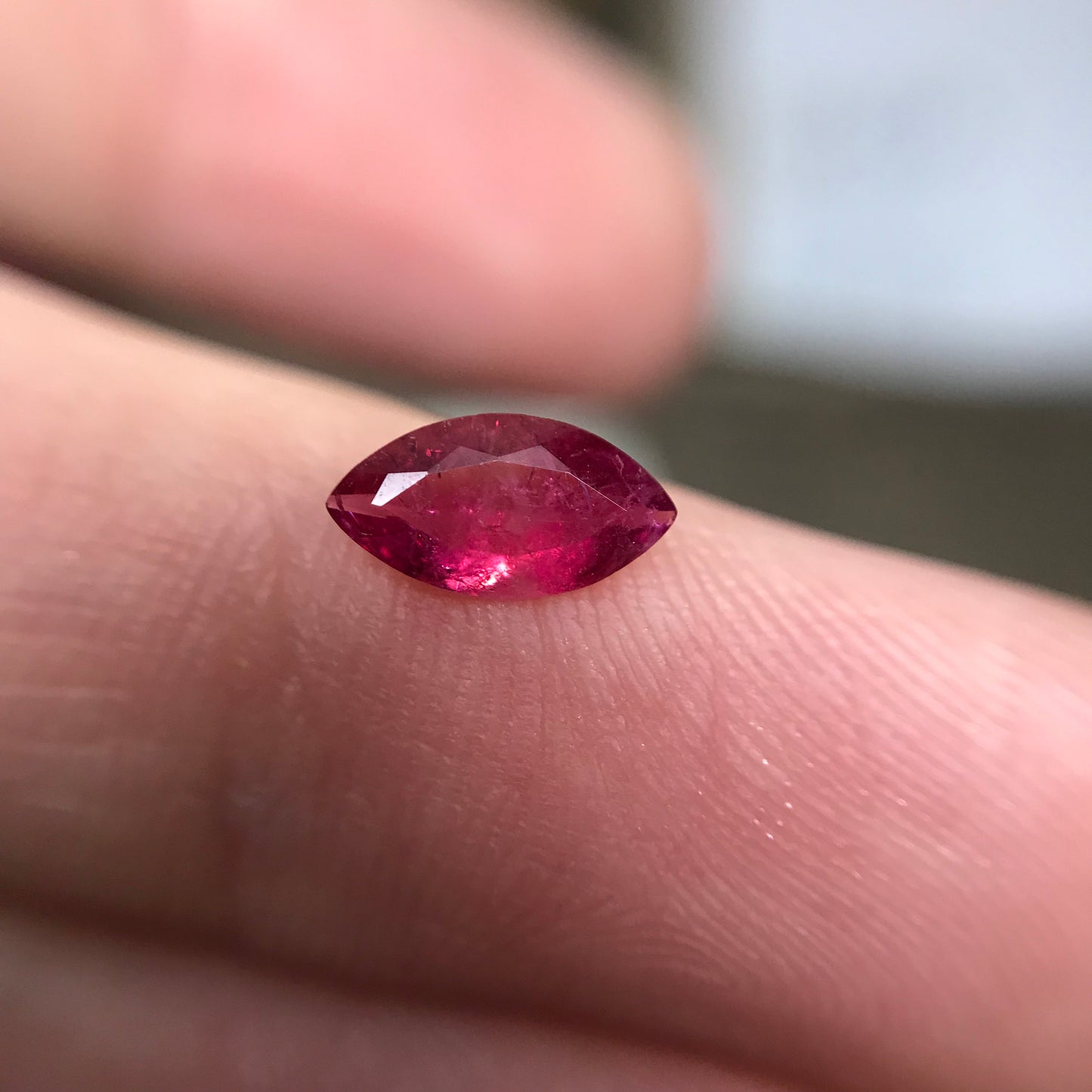 GIA Certified Red Beryl 0.38 Ct, 7.9x4.2mm Marquise Cut, Natural Wah Wah Utah Red Beryl, Faceted Bixbite, 8x4mm Marquise