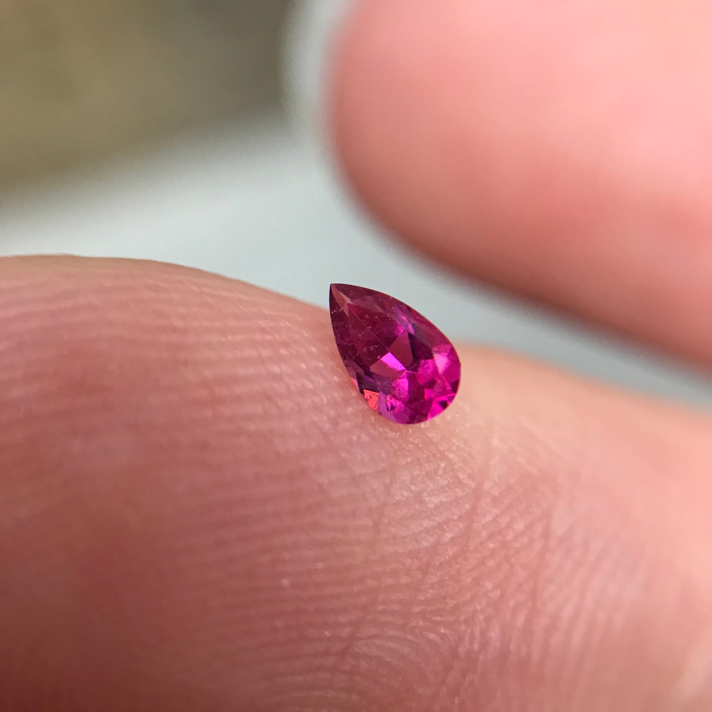 0.10 ct Red Beryl 4.4x2.6mm Pear Cut, Natural Utah Red Beryl, Faceted Bixbite, VS! Rare Gemstone 4.5x2.5mm