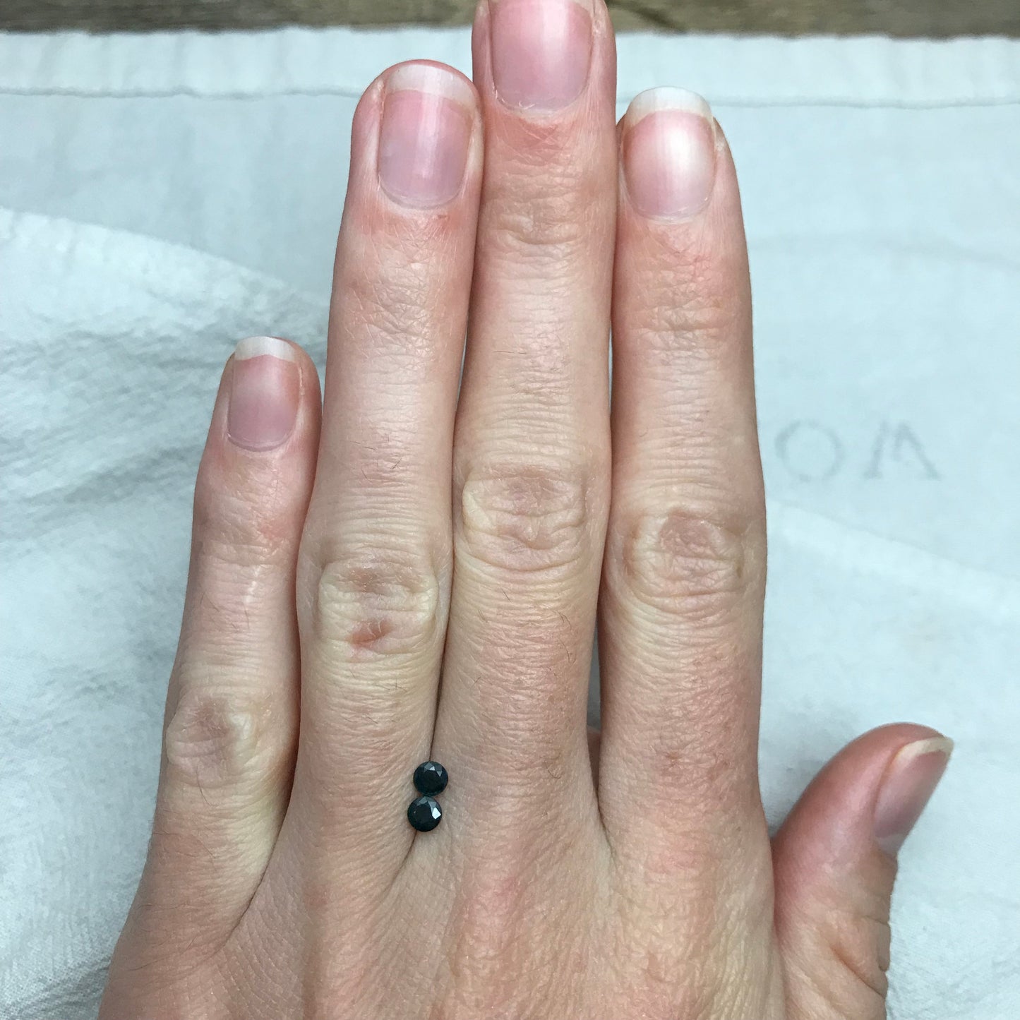 Pair of 3.5mm Natural Sapphire Deep Bluish Green Sapphires, 0.22 ea. 2 Round cut Sapphires, Faceted Stones Heated, 0.45 CTW,