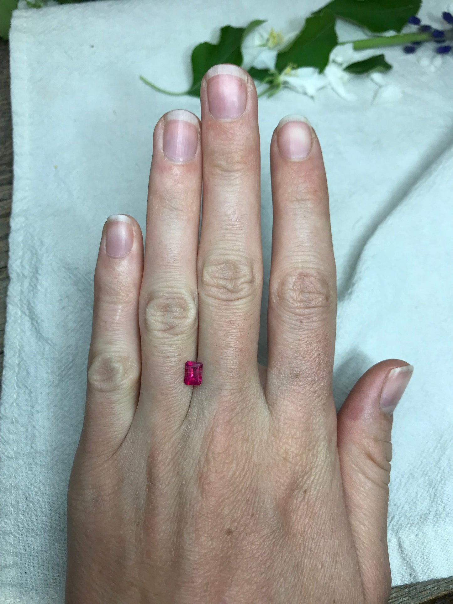 0.48 Ct Red Beryl 6x4.5mm Emerald Cut, Natural Wah Wah Utah Red Beryl, Faceted Bixbite