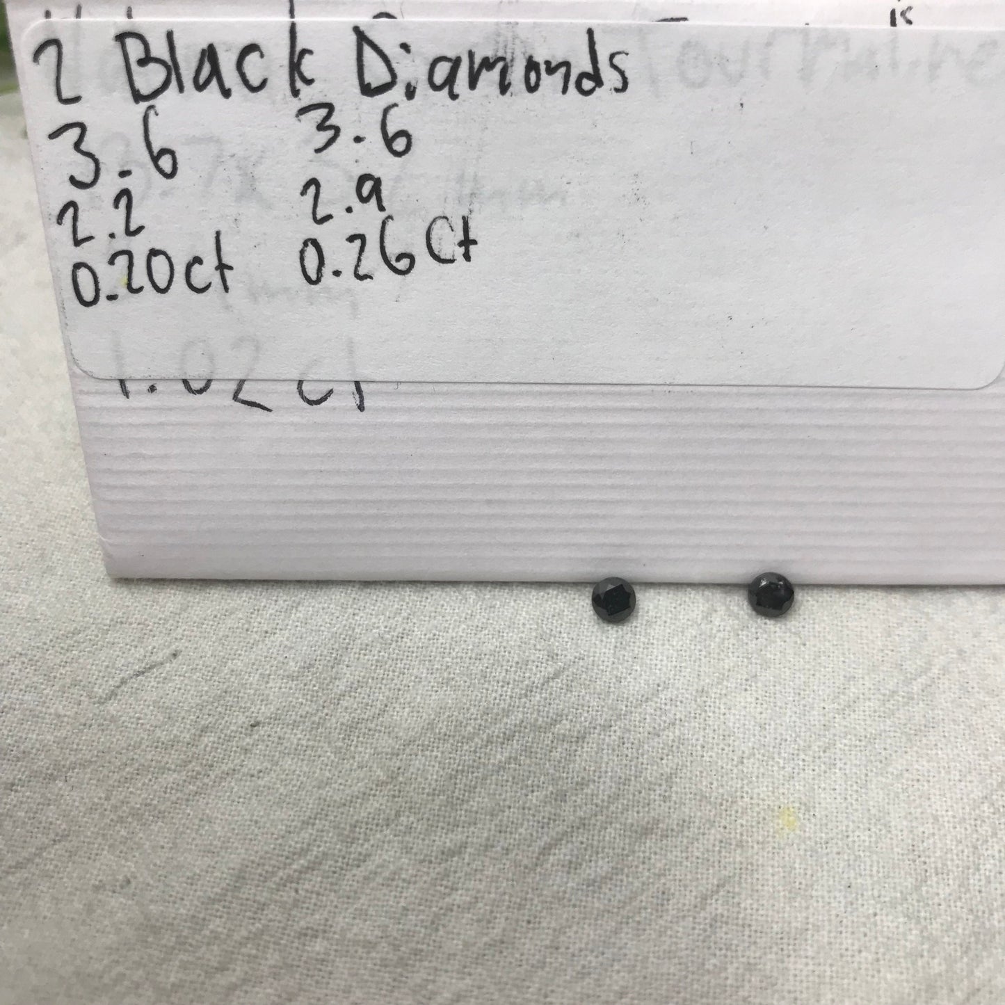 Pair of 3.5mm Black Diamonds, 0.46 CTW, Loose Round, 2 Natural Diamonds, April Birthstone