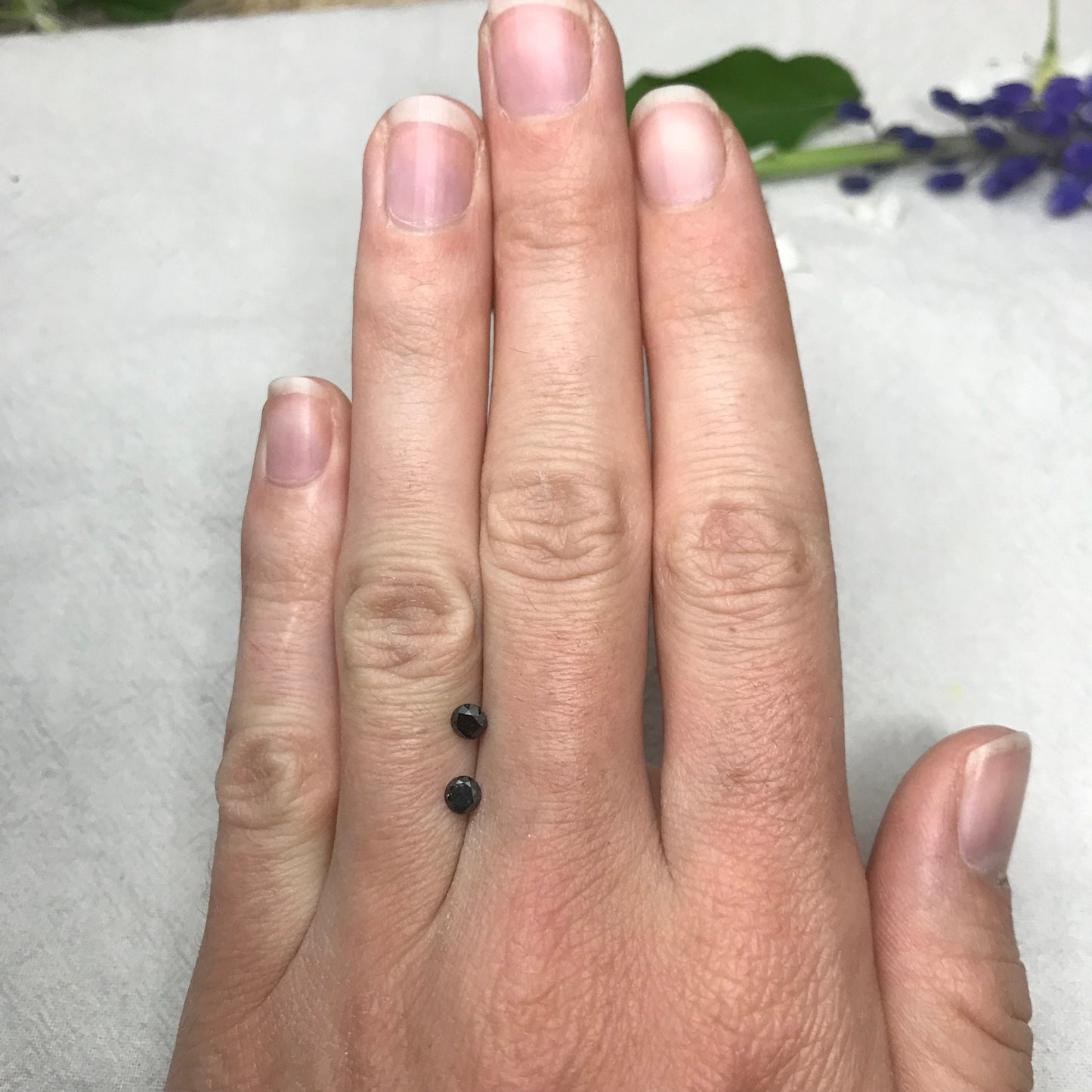 Pair of 3.5mm Black Diamonds, 0.46 CTW, Loose Round, 2 Natural Diamonds, April Birthstone