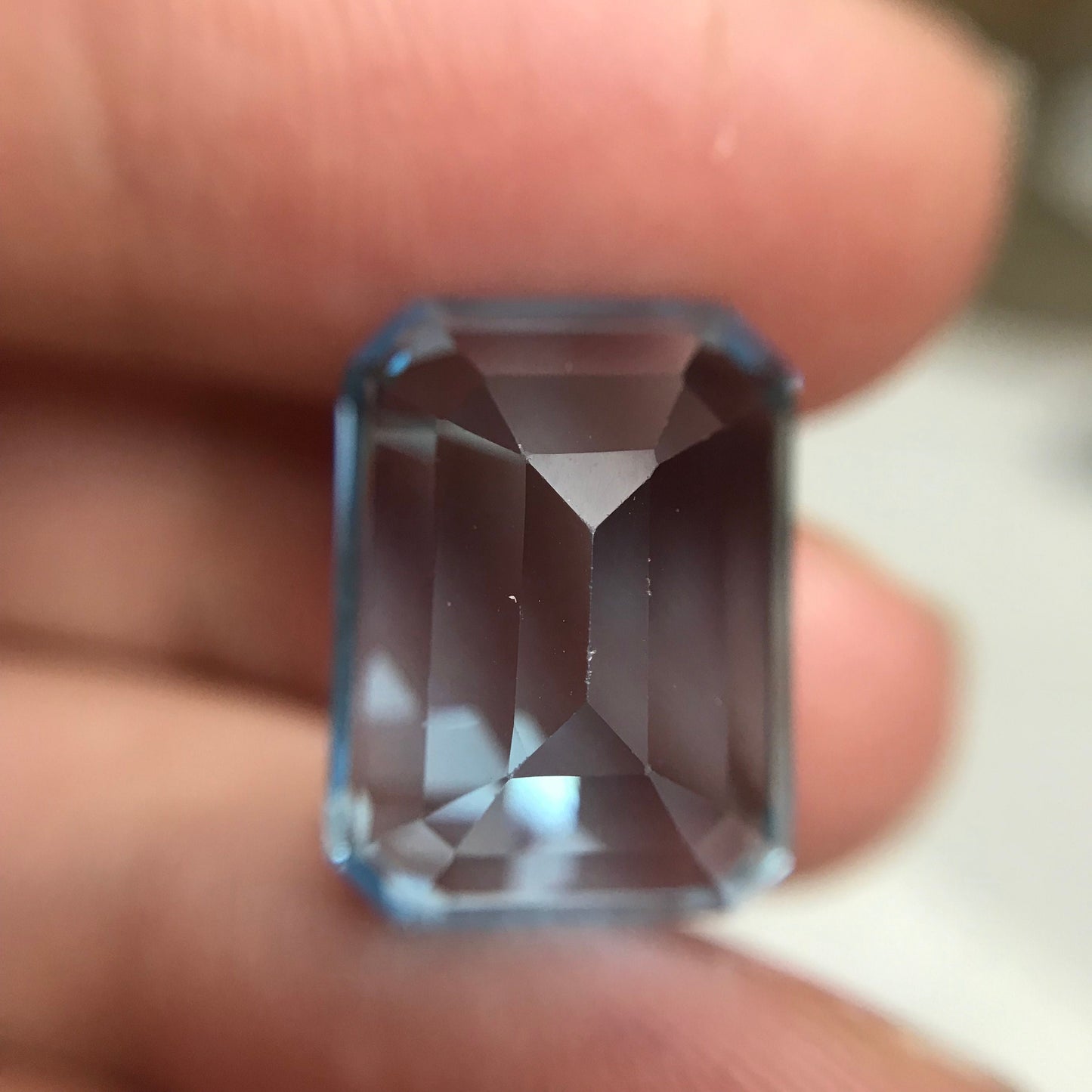 16x12mm Light Blue Topaz, 16.95 carat Large Faceted Gemstone, Recycled Gems