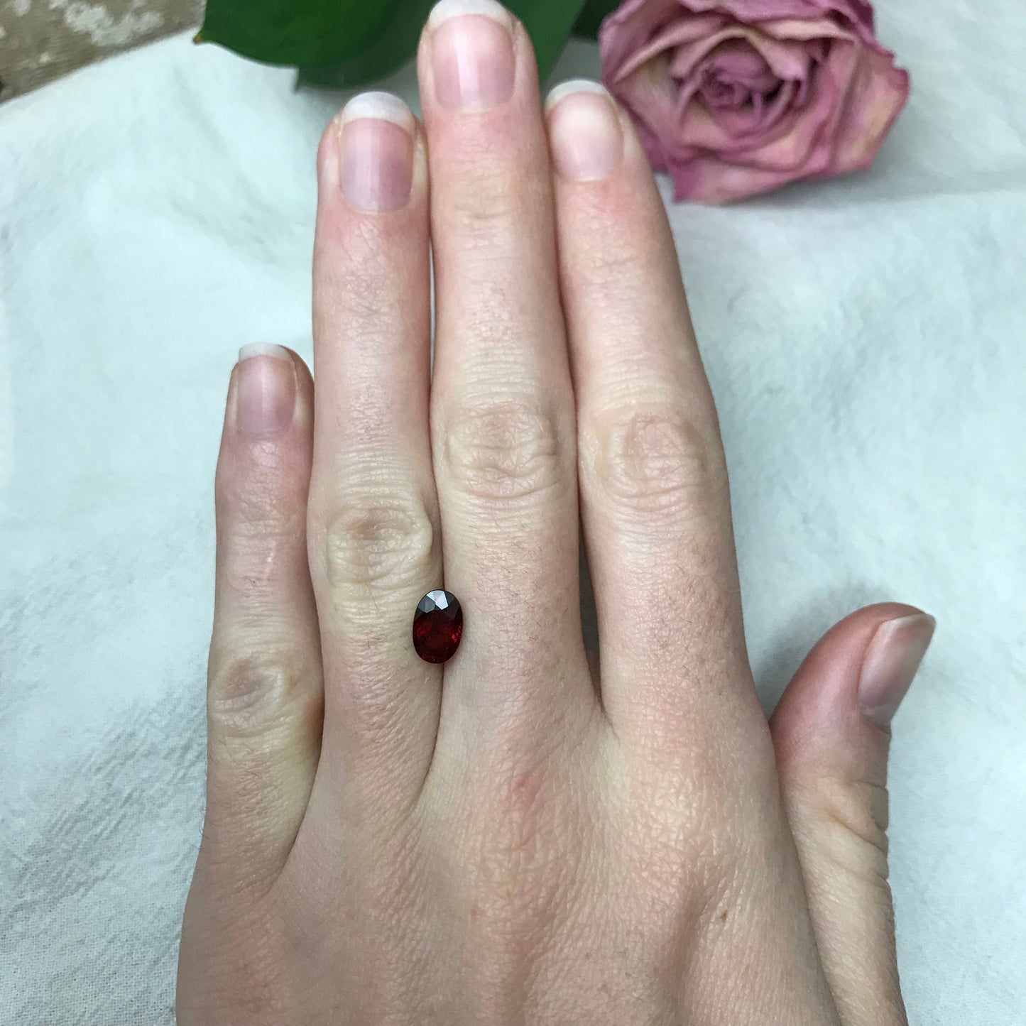 1.86 ct Natural Orangey Red Spessartite Garnet 8.4x5.7mm Oval Faceted Gemstone Loose Gem Red Orange Garnet