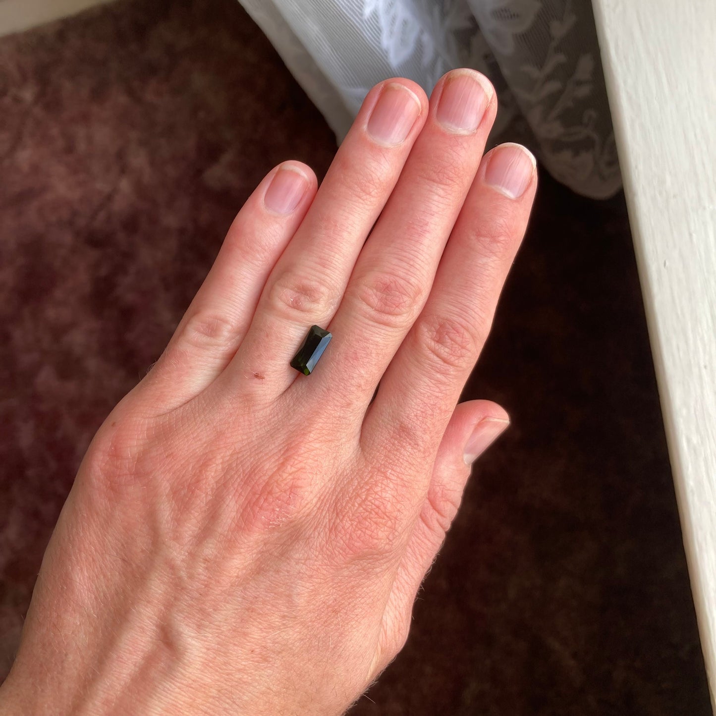 10.5x5mm Natural Deep Green Tourmaline 2.46 CT, Long Octagon Scissor Cut Faceted Loose Gemstone, Earth Mined Gem