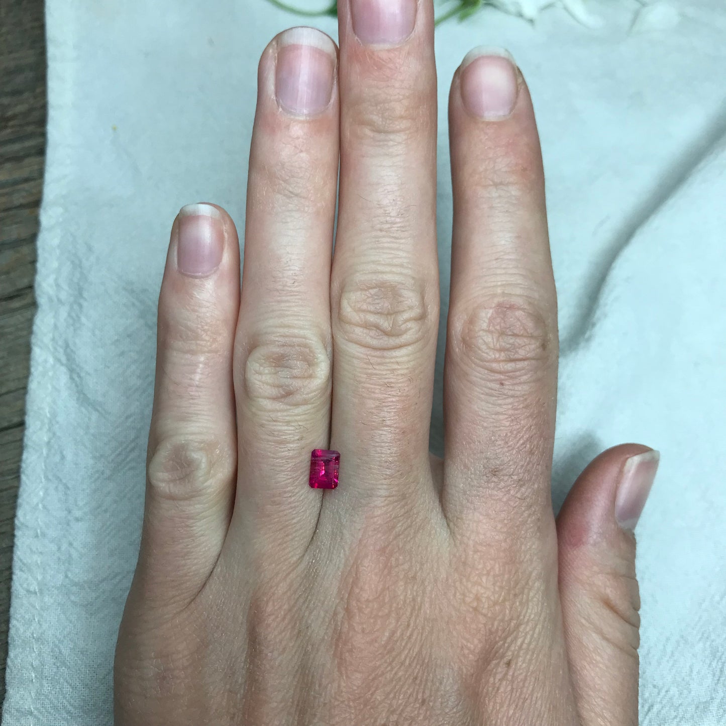 0.48 Ct Red Beryl 6x4.5mm Emerald Cut, Natural Wah Wah Utah Red Beryl, Faceted Bixbite