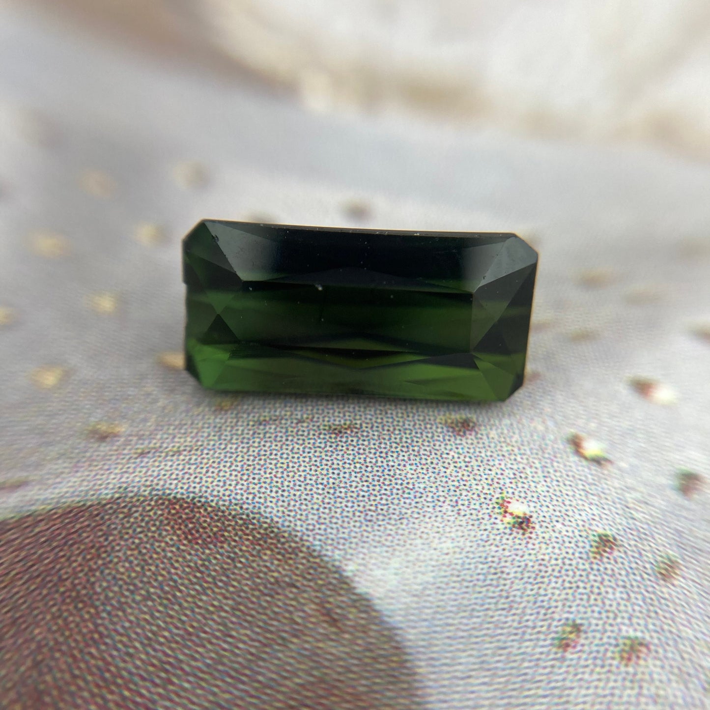 10.5x5mm Natural Deep Green Tourmaline 2.46 CT, Long Octagon Scissor Cut Faceted Loose Gemstone, Earth Mined Gem