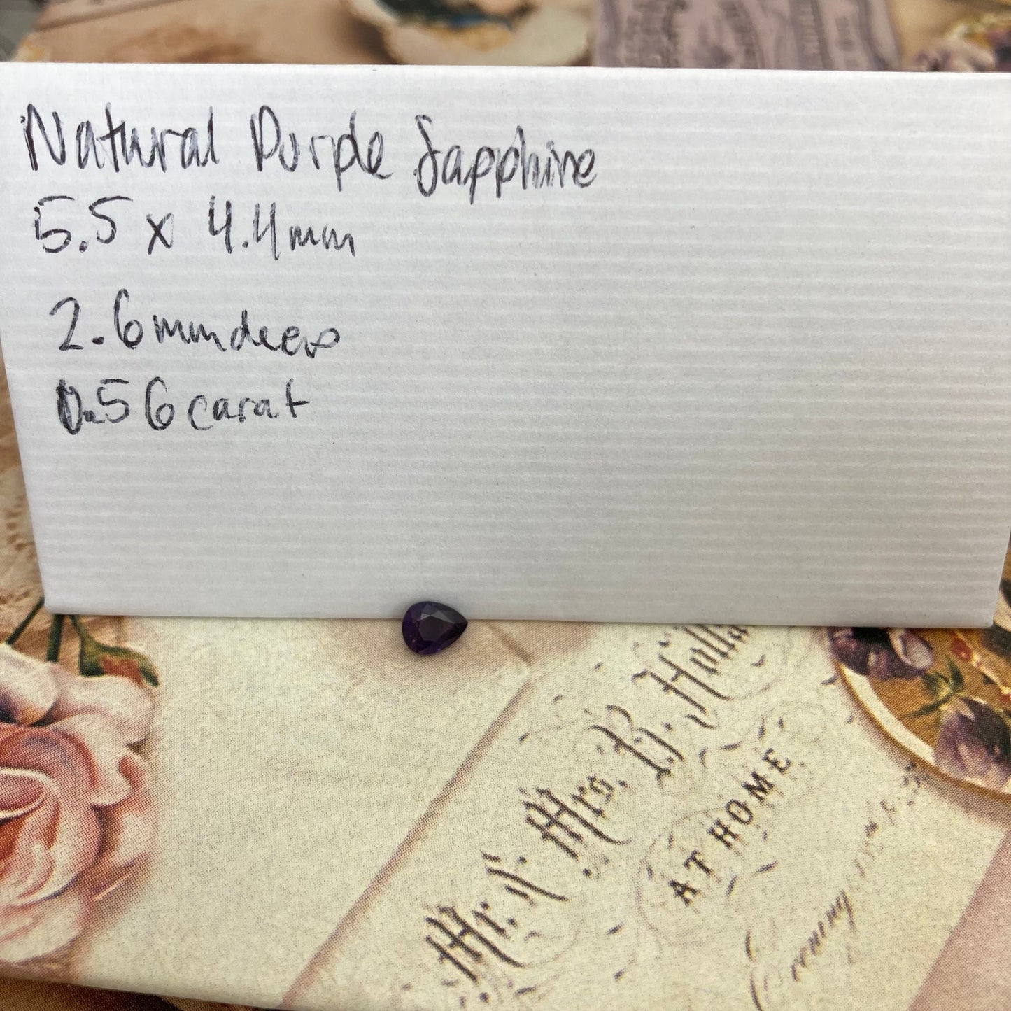 Natural Purple Sapphire 0.56 Carat 5.5x4.5mm Pear Tear Drop, Corundum Faceted Loose Unmounted Earth Mined Gemstone