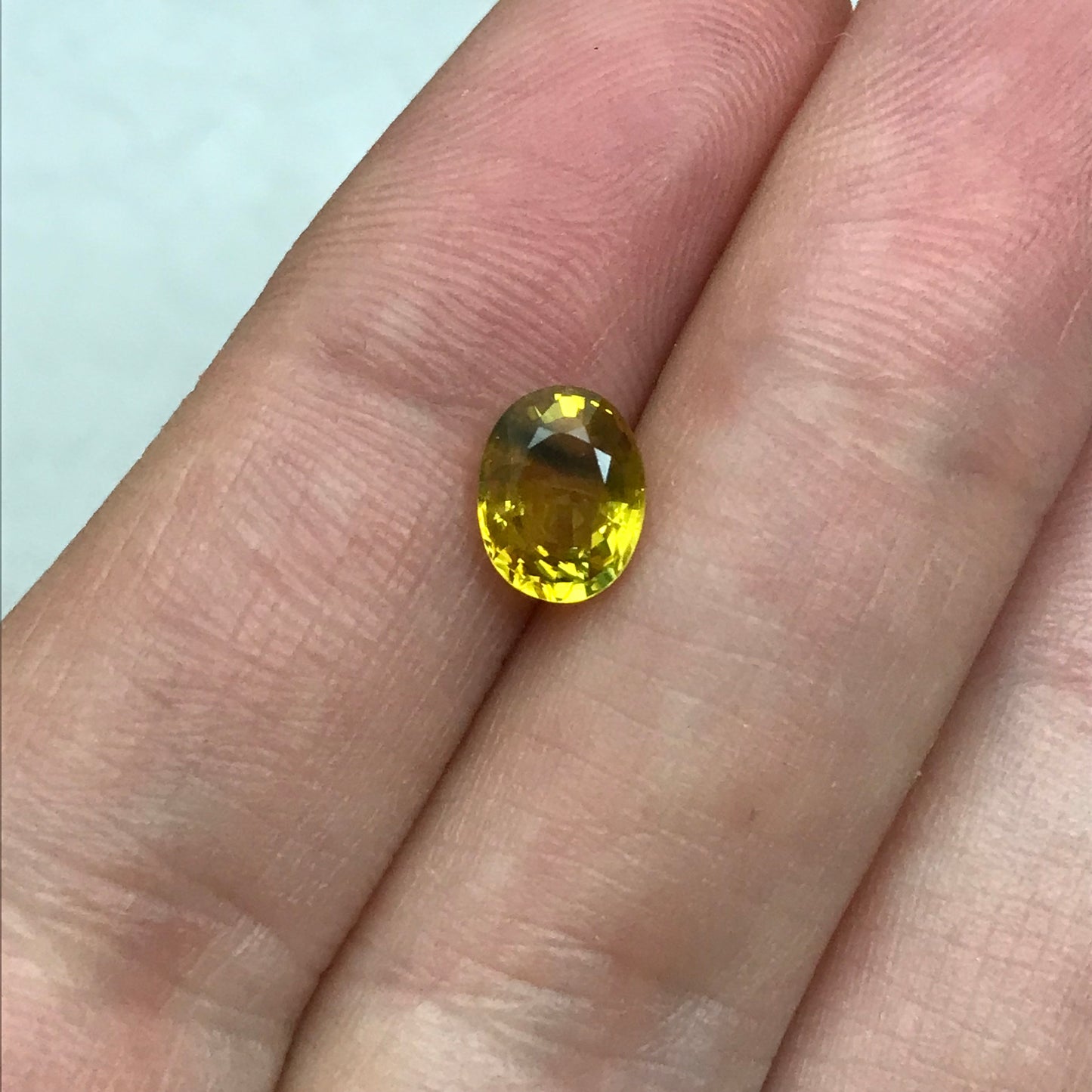 1.63 Carat Heated Yellow Sapphire 7.65x5.9mm Oval Cut, Faceted Loose Gemstone, Australia