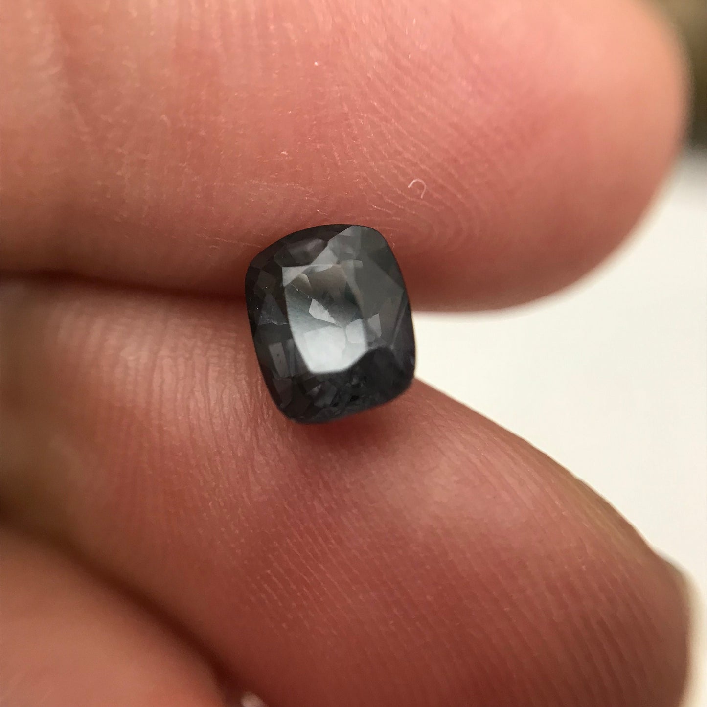 1.15 Carat Grey Purple Spinel 6.5x5.3mm Rectangle Cushion Cut, Faceted Loose Gemstone