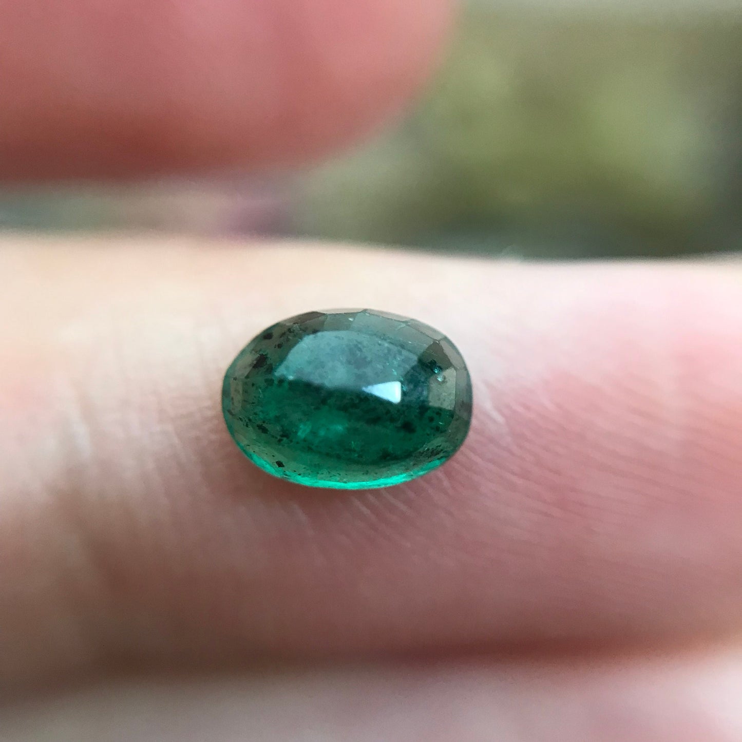 0.75 Carat Natural Green Emerald 6.9x5mm Oval Cut, Faceted Loose Gemstone