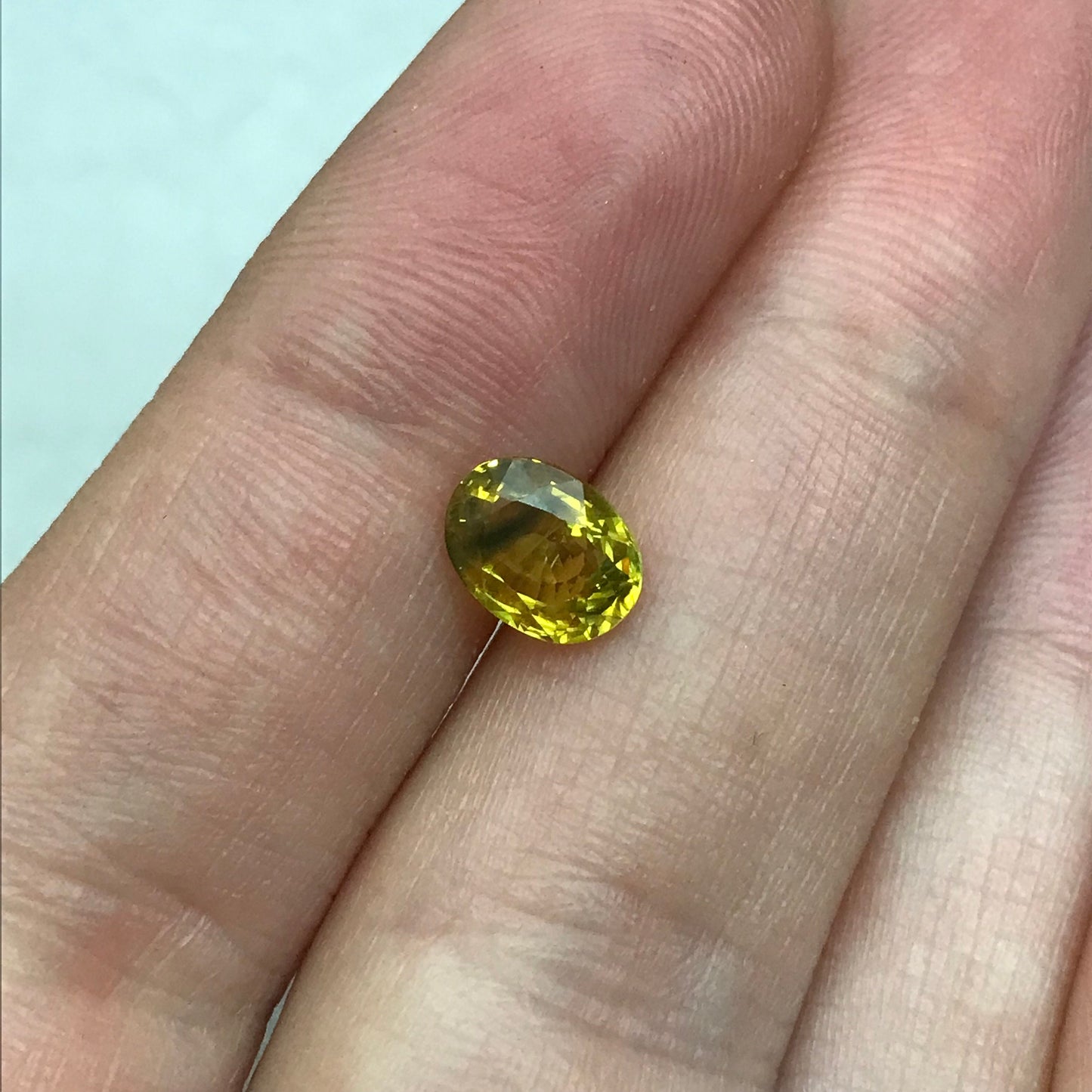 1.63 Carat Heated Yellow Sapphire 7.65x5.9mm Oval Cut, Faceted Loose Gemstone, Australia