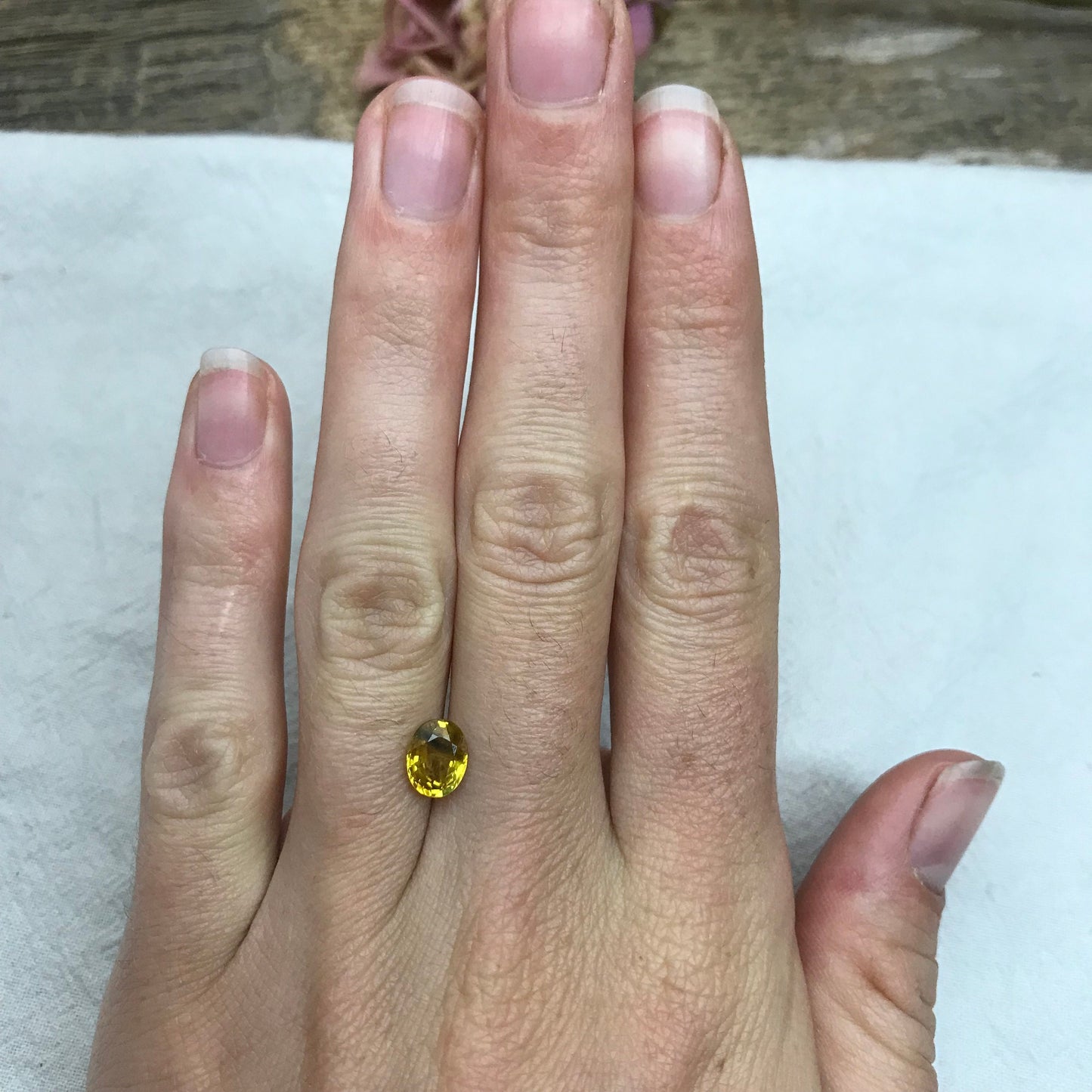 1.63 Carat Heated Yellow Sapphire 7.65x5.9mm Oval Cut, Faceted Loose Gemstone, Australia