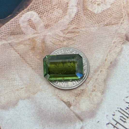 Natural Green Tourmaline 15x9.5mm 5.53 carat Octagon Cut Faceted Loose Unmounted Gem Gemstone