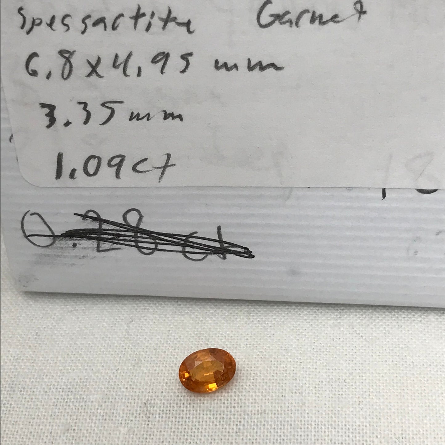 1 Carat Spessartite Garnet 6.8x4.95mm Oval Cut, Faceted Loose Orange Garnet