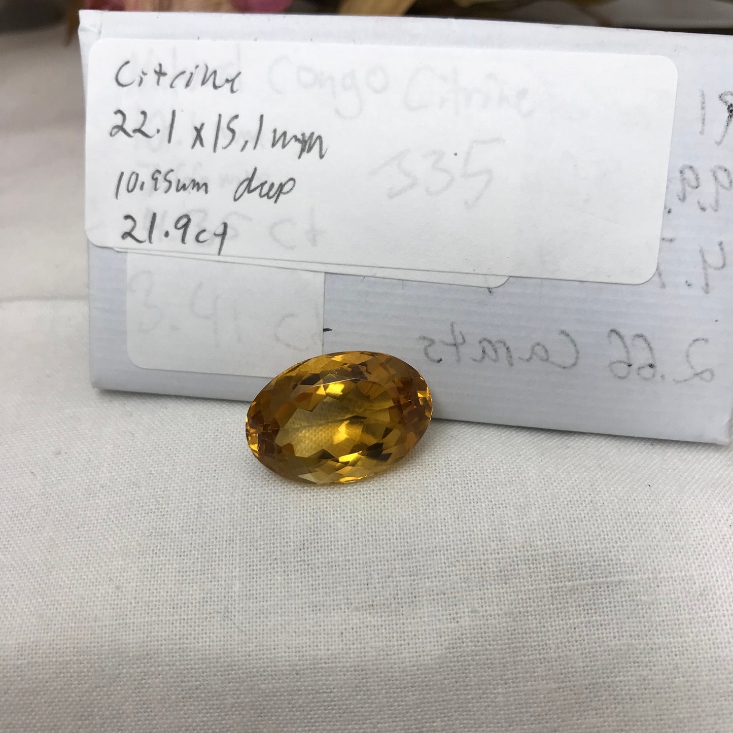 22.1x15.1mm Orange Citrine 21.9 carat Oval Cut, Faceted Loose Gemstone