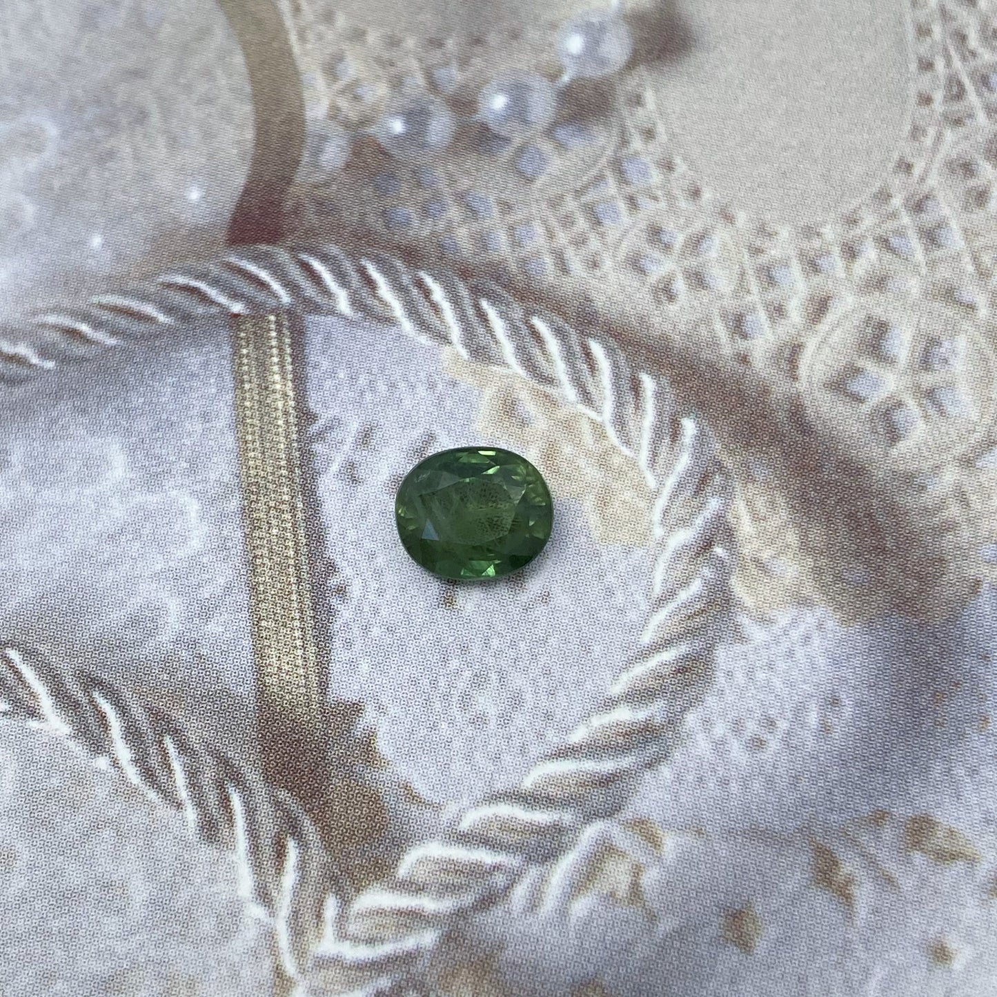 Natural Green Sapphire 7x6 mm Oval Cut 1.66 carat Corundum Faceted Loose Unmounted Gemstone Earth Mined Genuine Stone