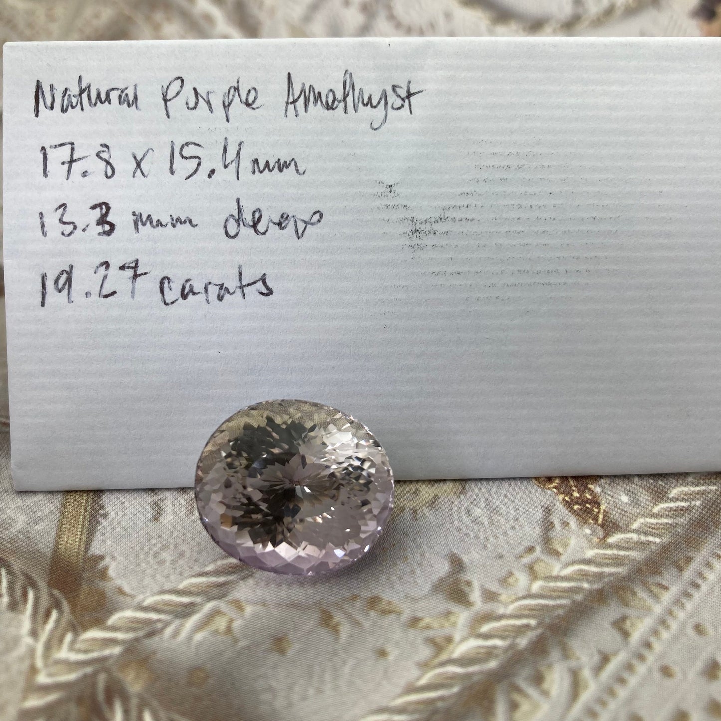 Light Purple Amethyst, 18x15.5mm Oval, 19.27 carat Loose Gem Faceted Gemstone, February Birthstone, Fancy Oval