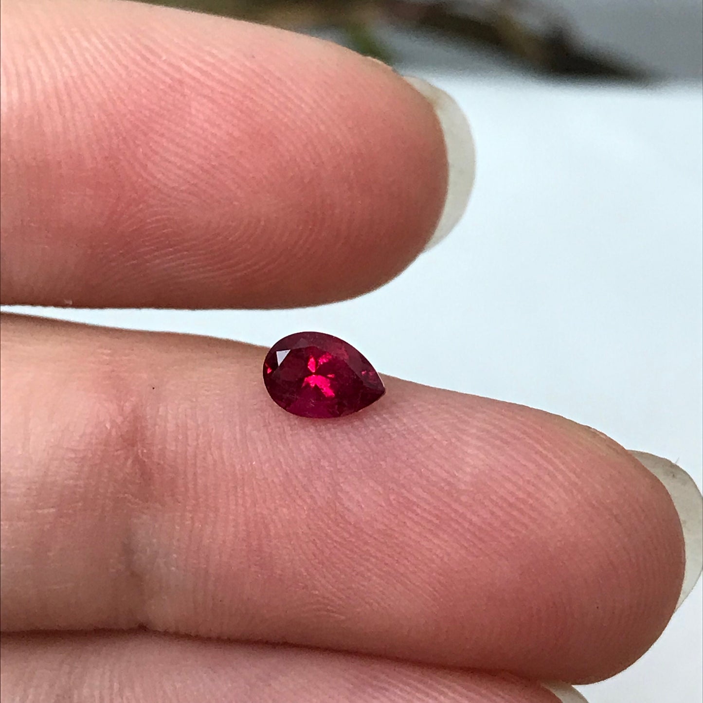 0.31 carat Red Beryl 5.74x4mm Pear Cut, Natural Utah Red Beryl, Faceted Bixbite, Rare Gemstone