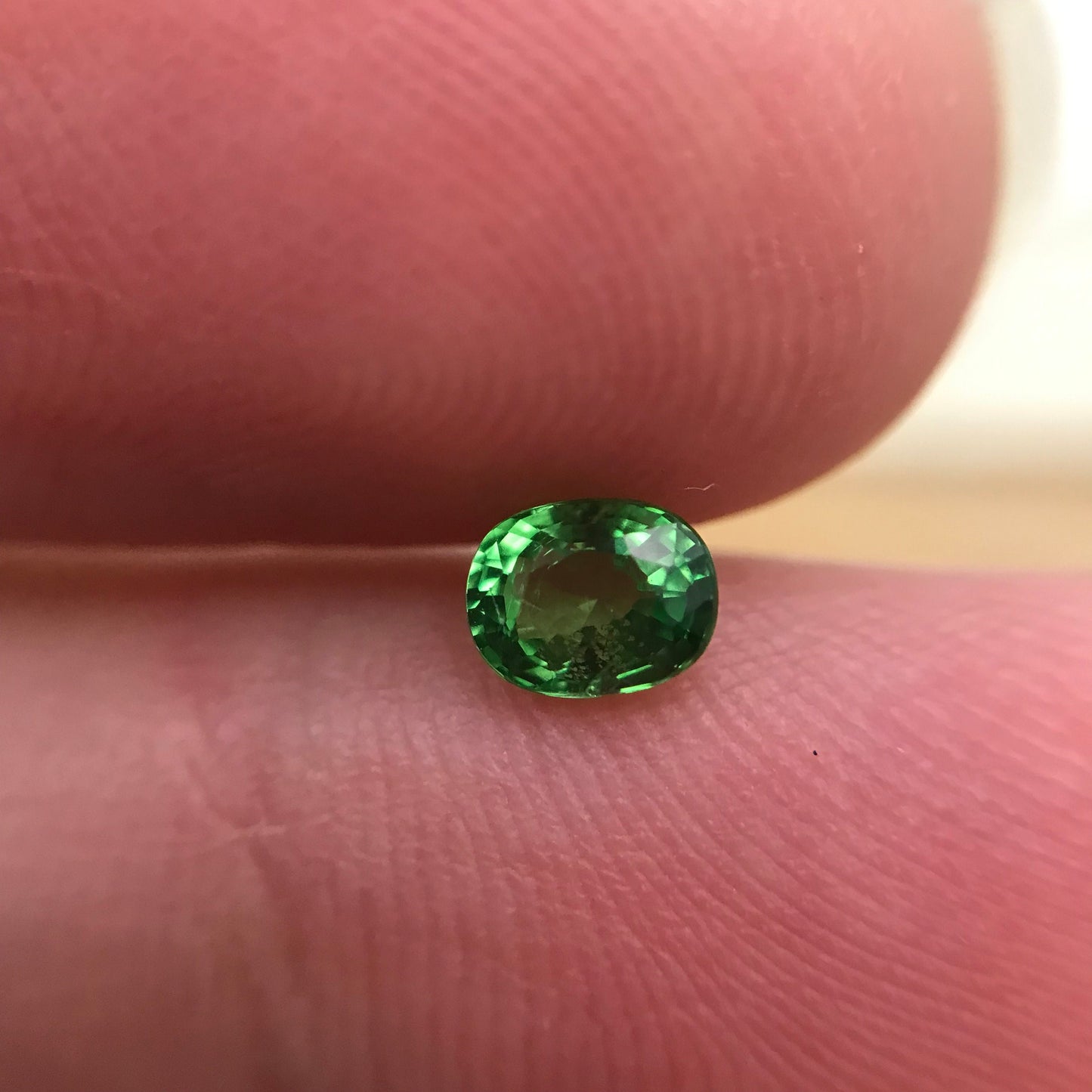 0.47 carat Natural Green Tsavorite Garnet 5.0x3.9mm Oval Cut, Faceted Loose Gemstone