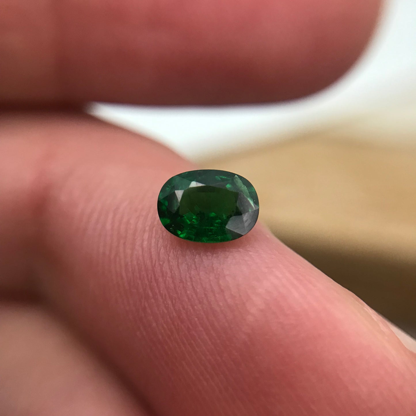 0.48 carat Natural Green Tsavorite Garnet 5.6x4.18mm Oval Cut, Faceted Loose Gemstone