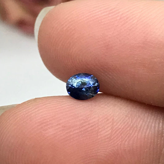 0.56 Carat Heated Blue Sapphire 5x4mm Oval Cut, Faceted Loose Natural Sapphire, Sri-Lanka