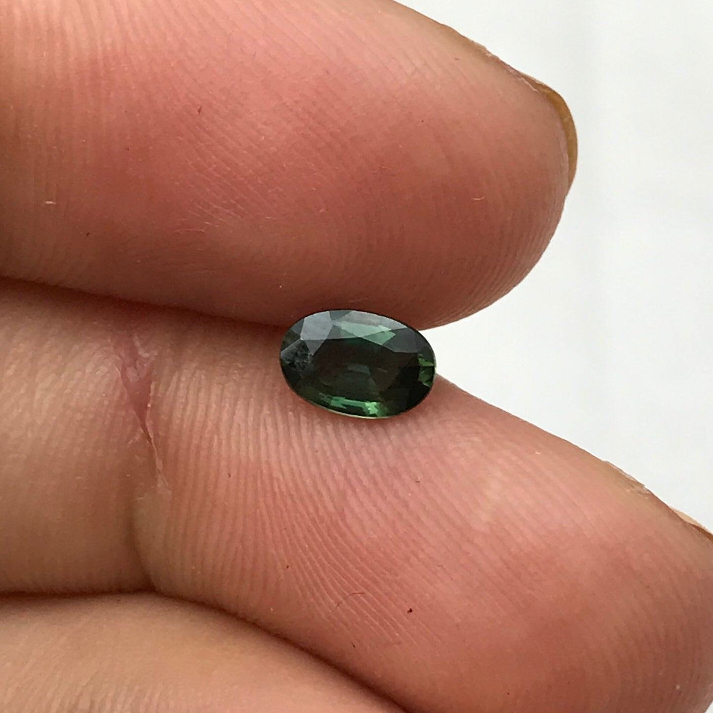 0.62 Green Sapphire 6.3x4.2mm Oval Cut, Faceted Loose Natural Heated Sapphire