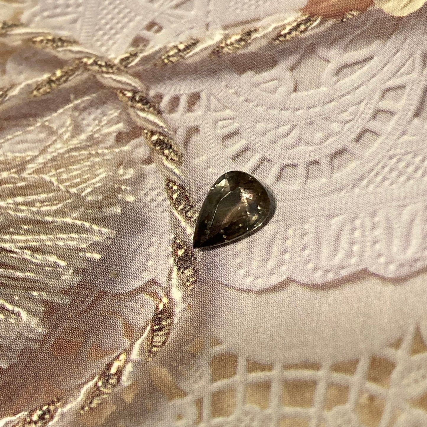 Natural Sapphire 8x5.5mm 1.21 Carat - Green to Gray Purple Gemstone - Pear Tear Drop Corundum Faceted Loose Unmounted- Color Shift/Change