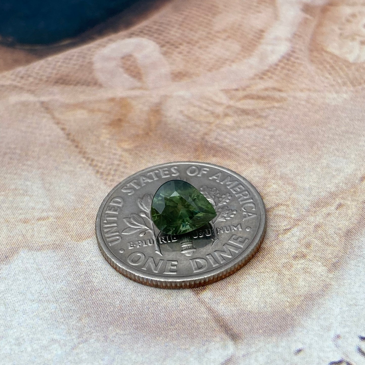 Natural Green Sapphire 6.7x5.6mm Pear Cut, Faceted Loose Gemstone, Unmounted Gem, Bluish Green