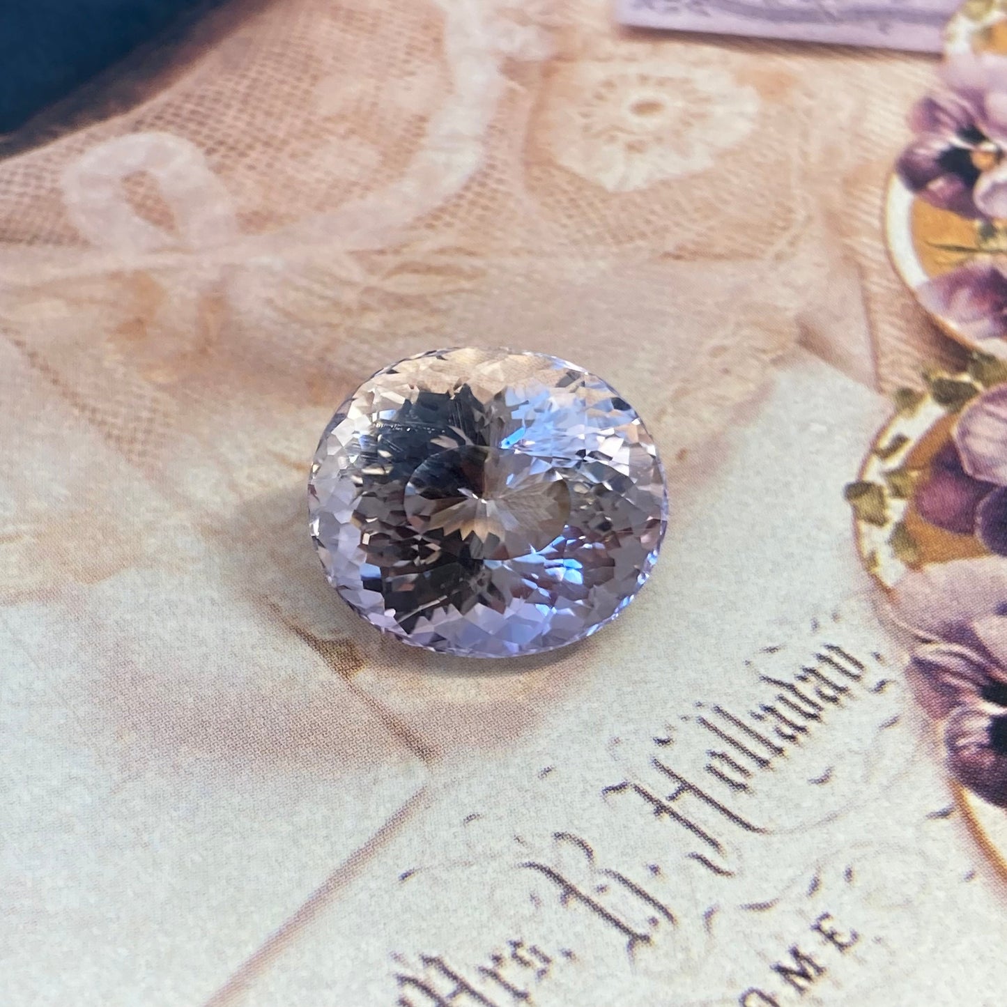 Light Purple Amethyst, 18x15.5mm Oval, 19.27 carat Loose Gem Faceted Gemstone, February Birthstone, Fancy Oval