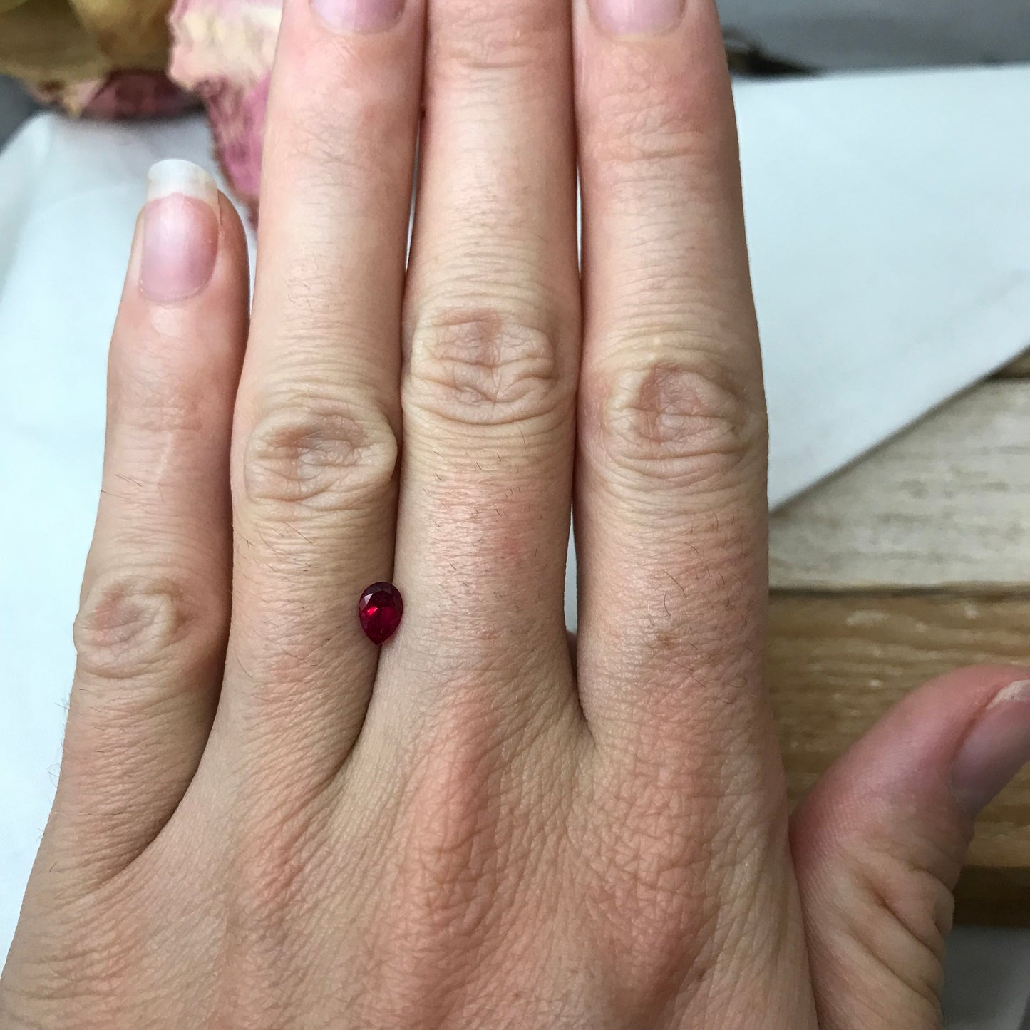 0.31 carat Red Beryl 5.74x4mm Pear Cut, Natural Utah Red Beryl, Faceted Bixbite, Rare Gemstone