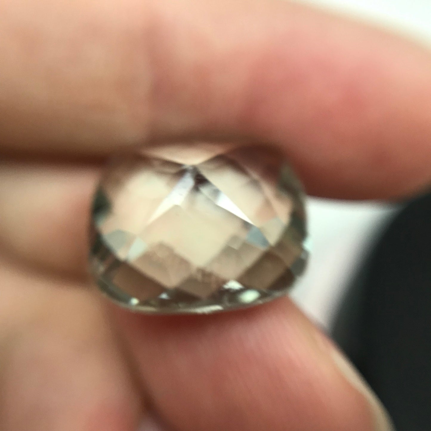 11.26 Carat Prasiolite 15.1mm Square Cushion Cut, Faceted Loose Light Green Quartz