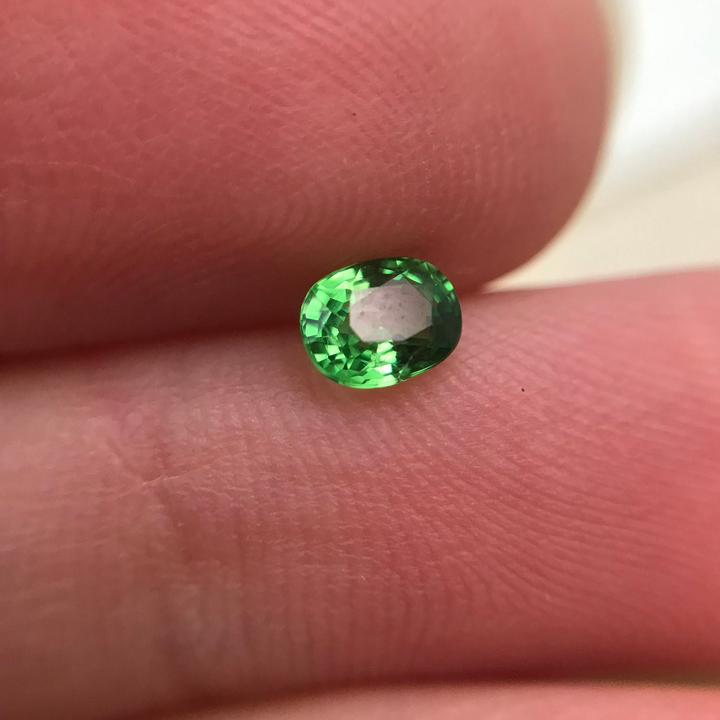 0.47 carat Natural Green Tsavorite Garnet 5.0x3.9mm Oval Cut, Faceted Loose Gemstone