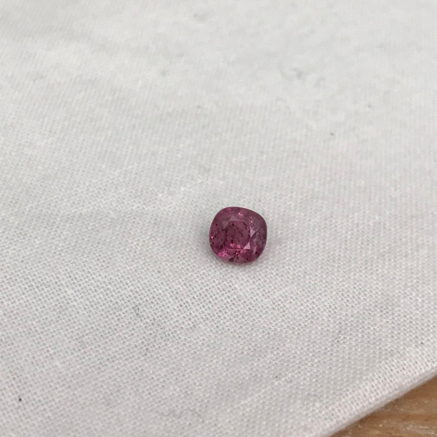 1.31 carat Unheated Pinkish Purple Sapphire 6.15x5.9mm Cushion Cut, Faceted Loose Natural Madagascar Sapphire