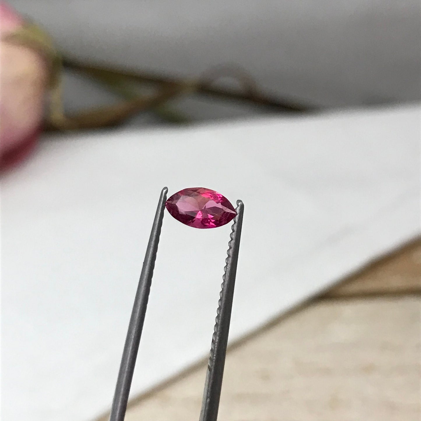 0.29 Carat Red Beryl 6.75x3.9mm Marquise Cut, Faceted Loose Natural Red Beryl, Bixbite