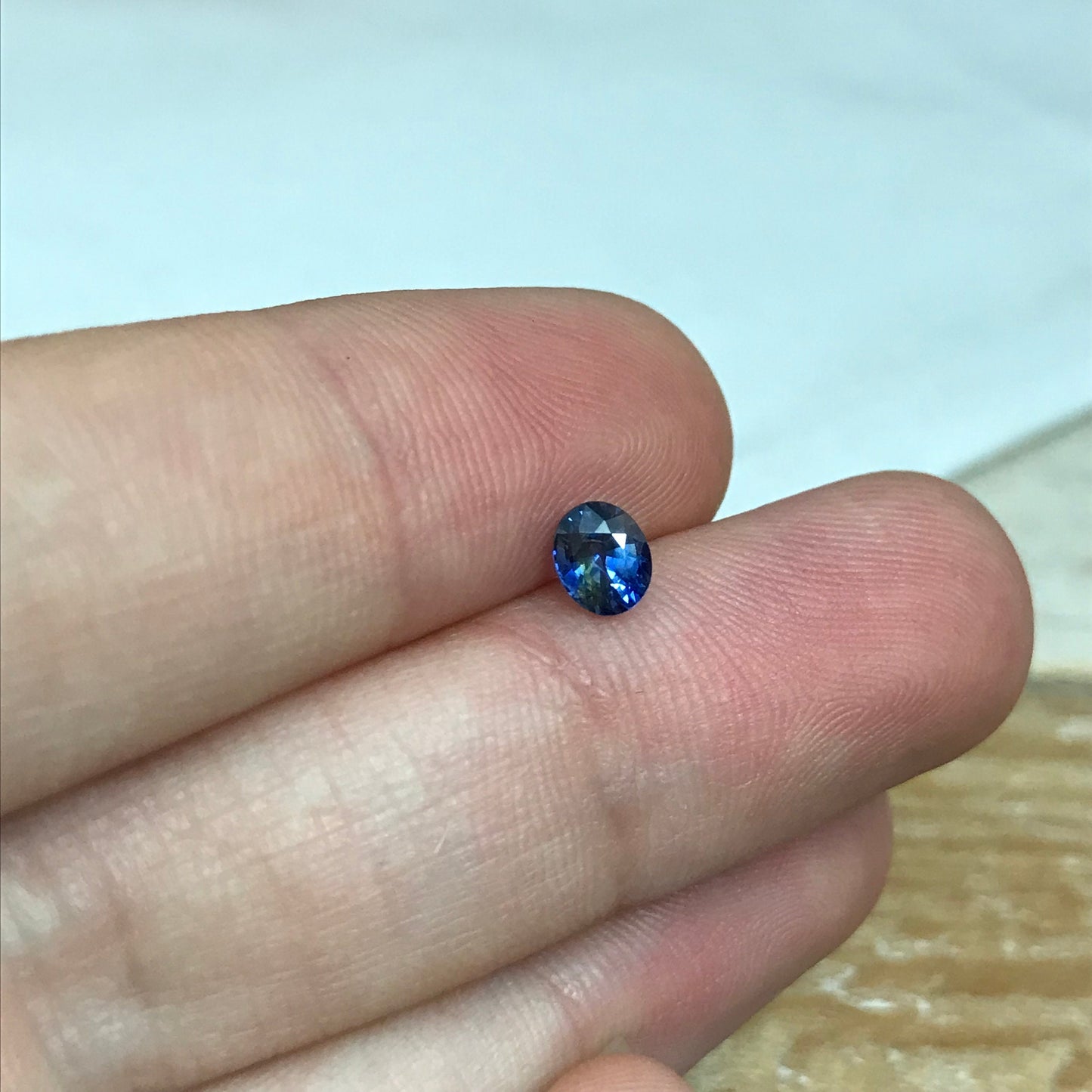 0.56 Carat Heated Blue Sapphire 5x4mm Oval Cut, Faceted Loose Natural Sapphire, Sri-Lanka