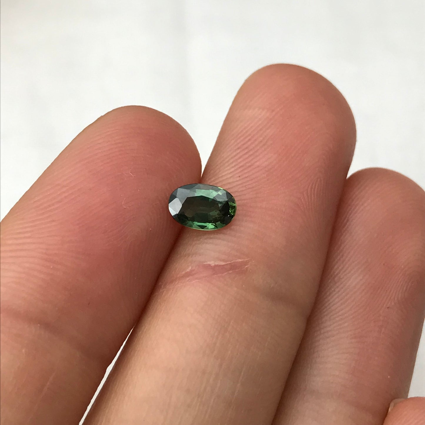 0.62 Green Sapphire 6.3x4.2mm Oval Cut, Faceted Loose Natural Heated Sapphire