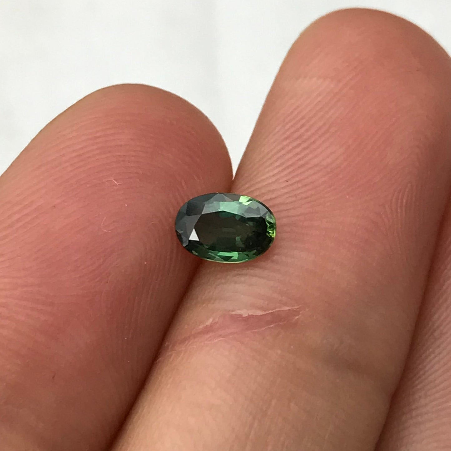 0.62 Green Sapphire 6.3x4.2mm Oval Cut, Faceted Loose Natural Heated Sapphire