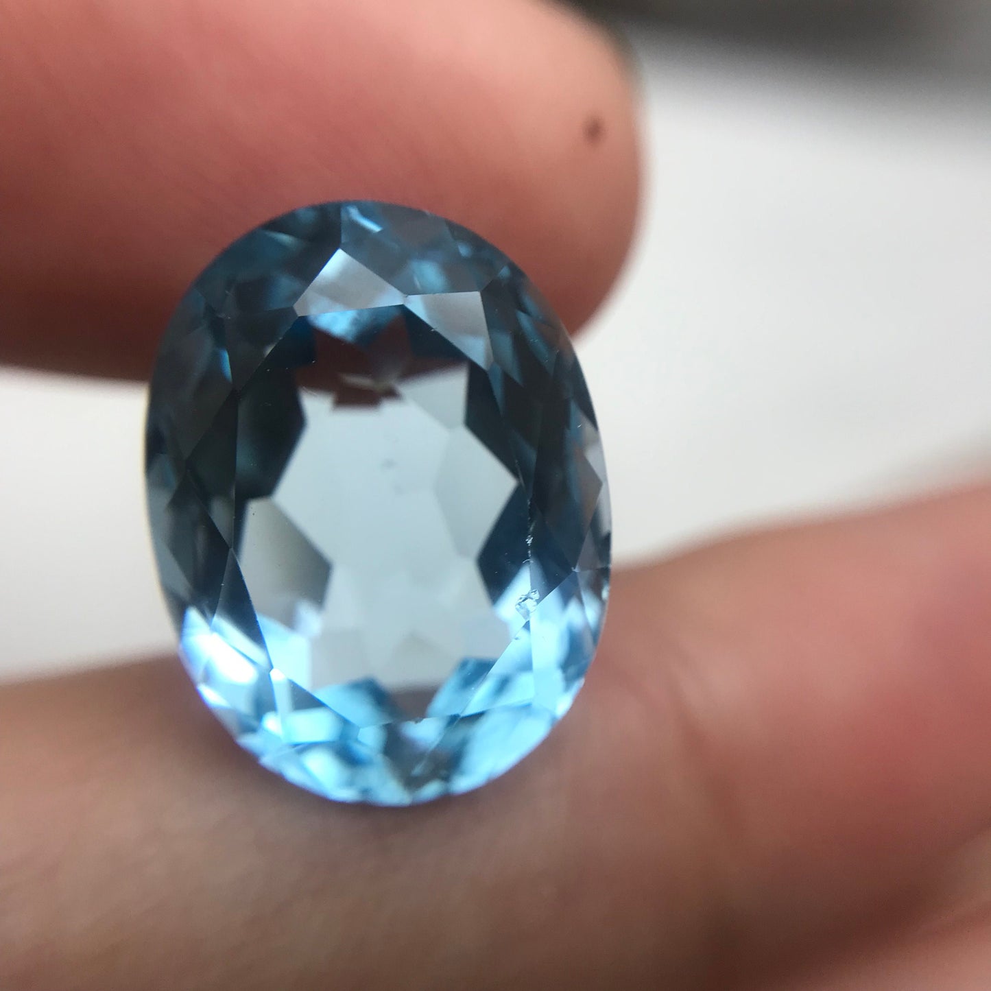 12x16mm Light Blue Topaz, 13 Ct Oval cut Faceted Discount Gemstone, Reclaimed/Recycled Imperfect Gem,