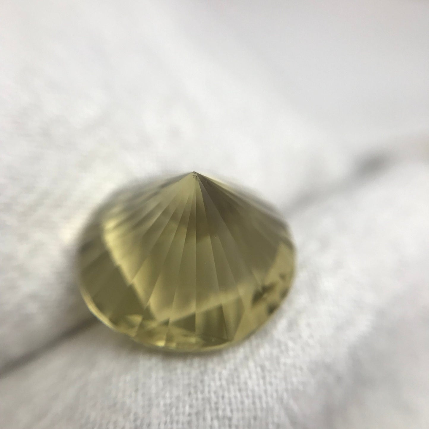 15mm Citrine Fancy Round Cut, 10.79 carat, Faceted Loose Yellow November Birthstone, Concave cut