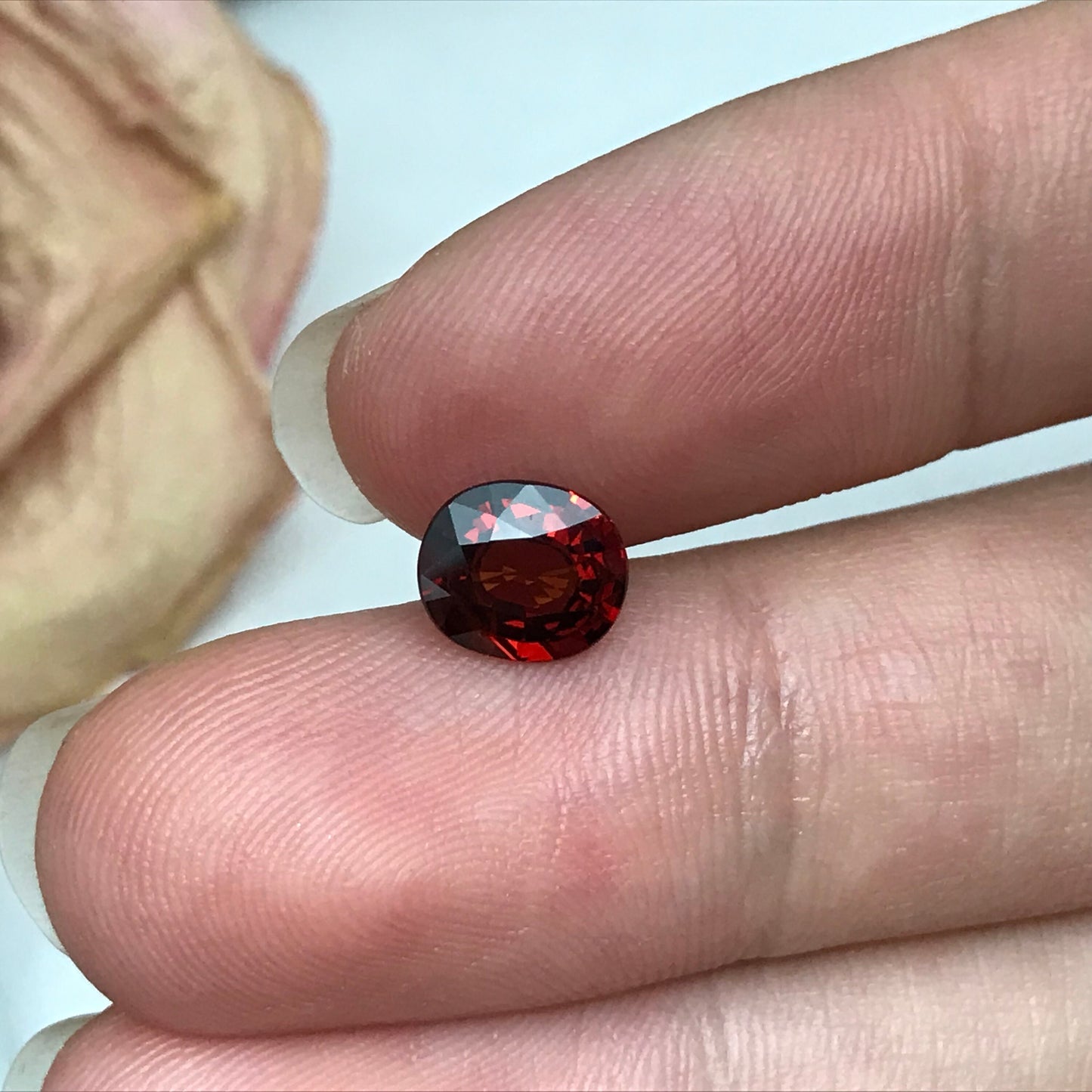 1.66 Ct Natural Orangey Red Spessartite Garnet 7.5x6.5mm Oval Cut, Faceted Loose, Deep Red Orange Garnet