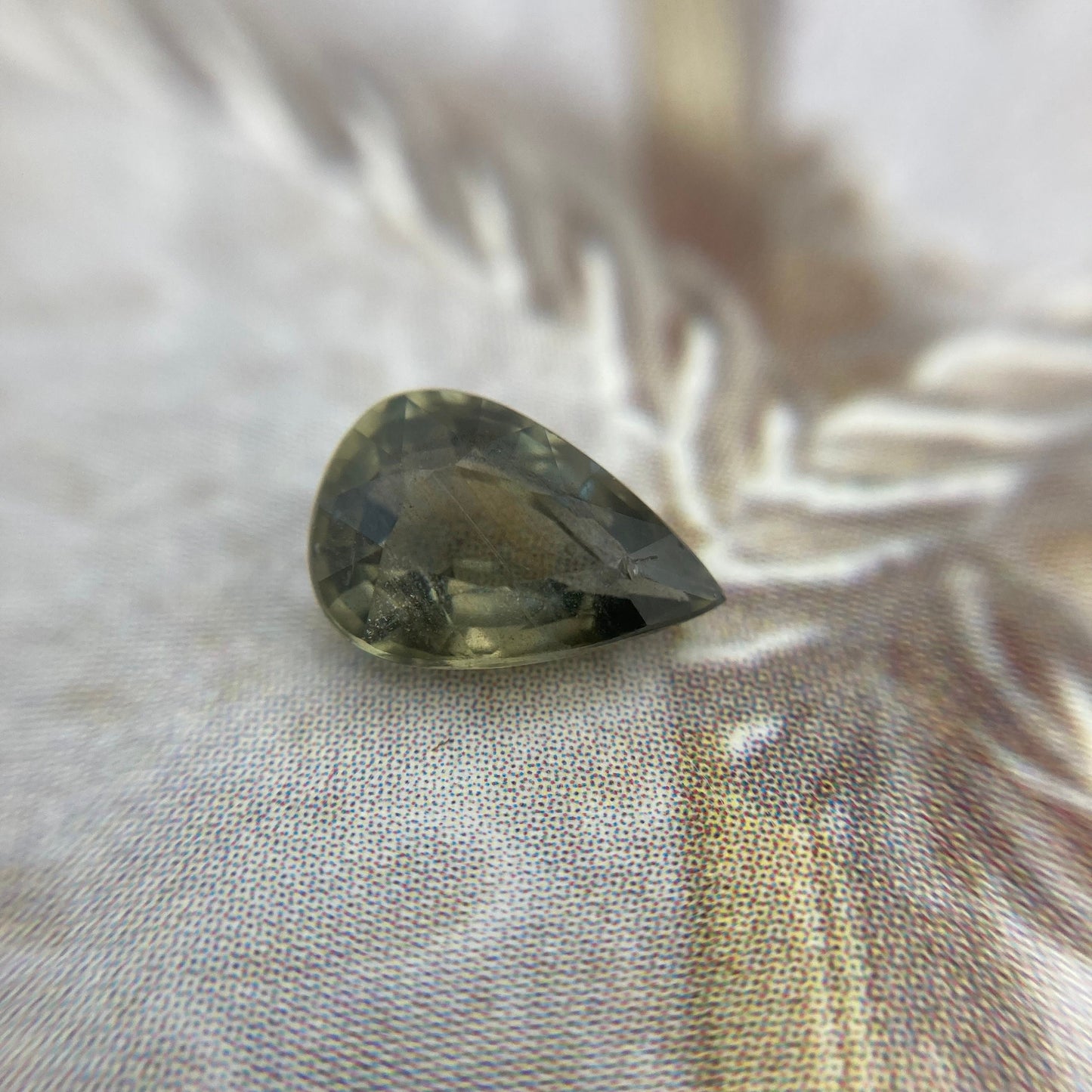 Natural Sapphire 8x5.5mm 1.21 Carat - Green to Gray Purple Gemstone - Pear Tear Drop Corundum Faceted Loose Unmounted- Color Shift/Change