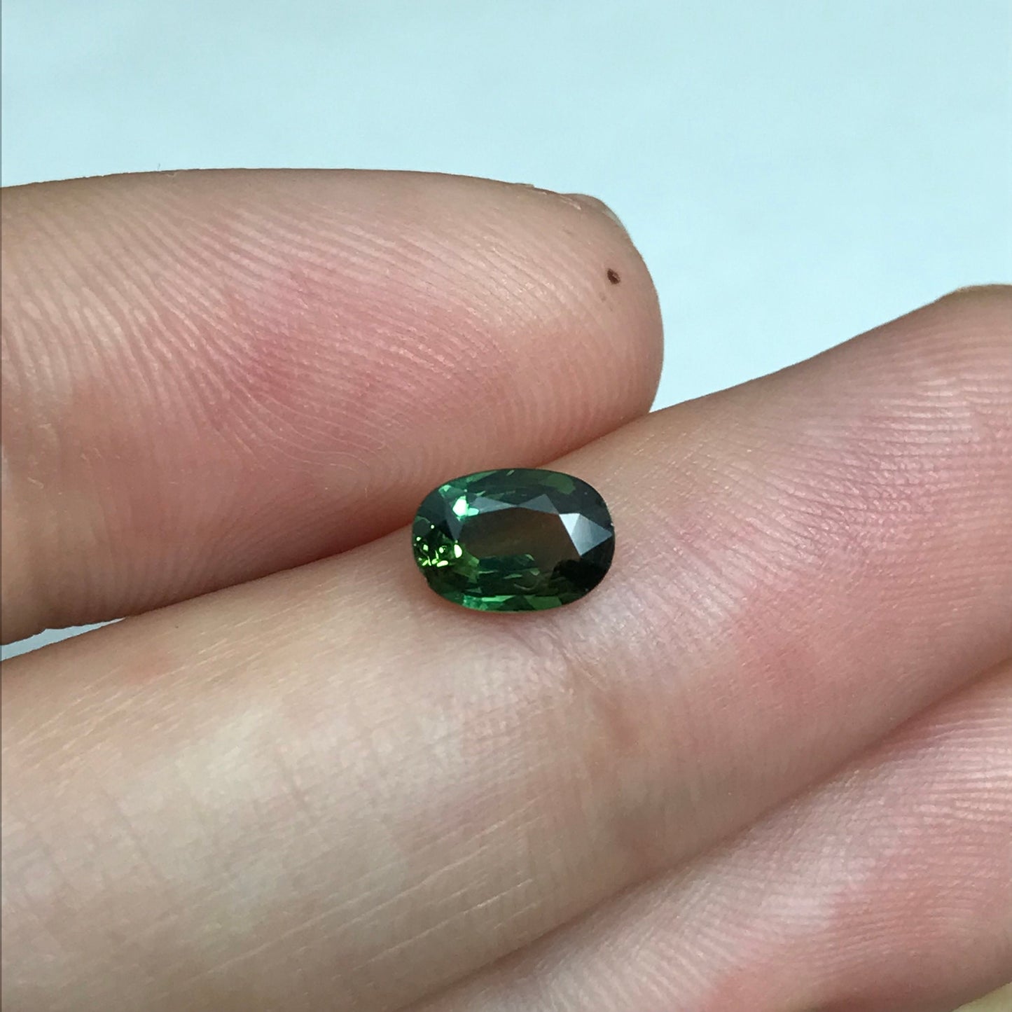 0.70 Ct Natural Green Sapphire with Imperfections 6.7x4.7mm Oval Corundum, Discount Gem