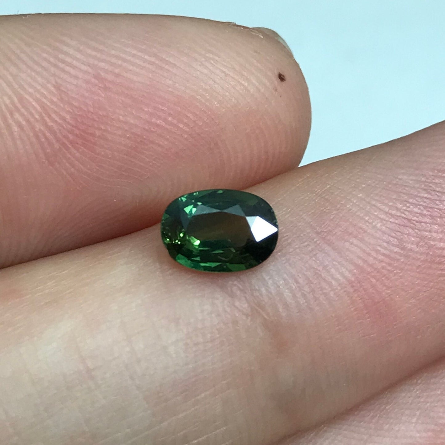 0.70 Ct Natural Green Sapphire with Imperfections 6.7x4.7mm Oval Corundum, Discount Gem