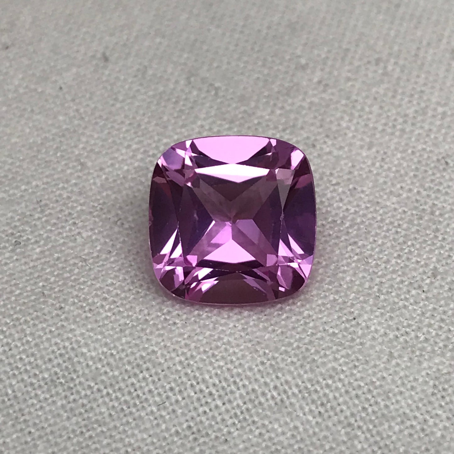 10mm Pink Lab Created Sapphire 5.39 Carat Square Cushion Cut, Faceted Loose Light Pink Gemstone